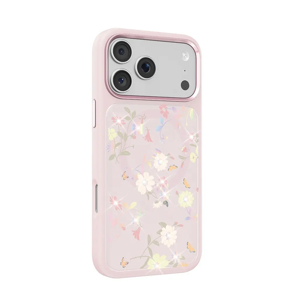 iPhone 18 Pro MagSafe Uyumlu Çiçek Desenli Kılıf - Mutural Flower