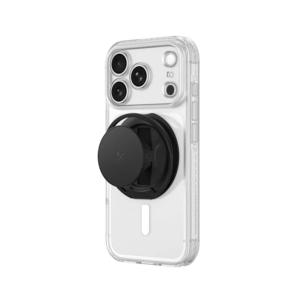 iPhone 18 Pro MagSafe Uyumlu Şeffaf Kılıf, Pop Ring Standlı Set - Amazingthing Titan Pro