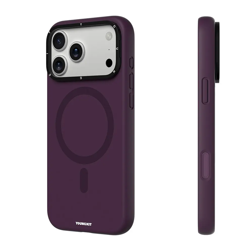 iPhone 18 Pro MagSafe Uyumlu Kamera Standlı Silikon Kılıf - Youngkit Bitty Cream
