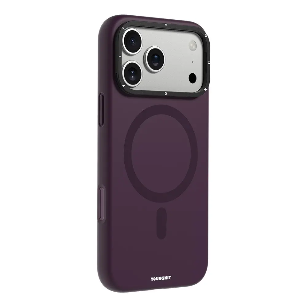iPhone 18 Pro MagSafe Uyumlu Kamera Standlı Silikon Kılıf - Youngkit Bitty Cream