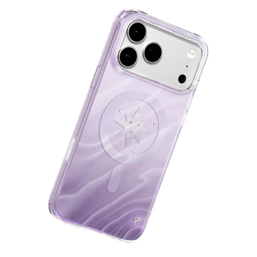 iPhone 18 Pro MagSafe Uyumlu Swarovski Taşlı Sert PC Kılıf - Zore Paris Rovix