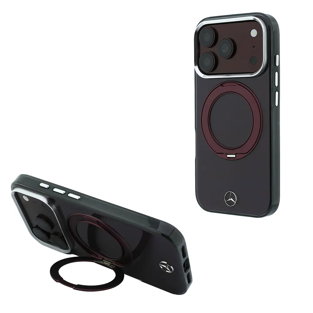 iPhone 18 Pro MagSafe Uyumlu 360 Derece Dönebilen Standlı Kılıf - Mercedes Benz