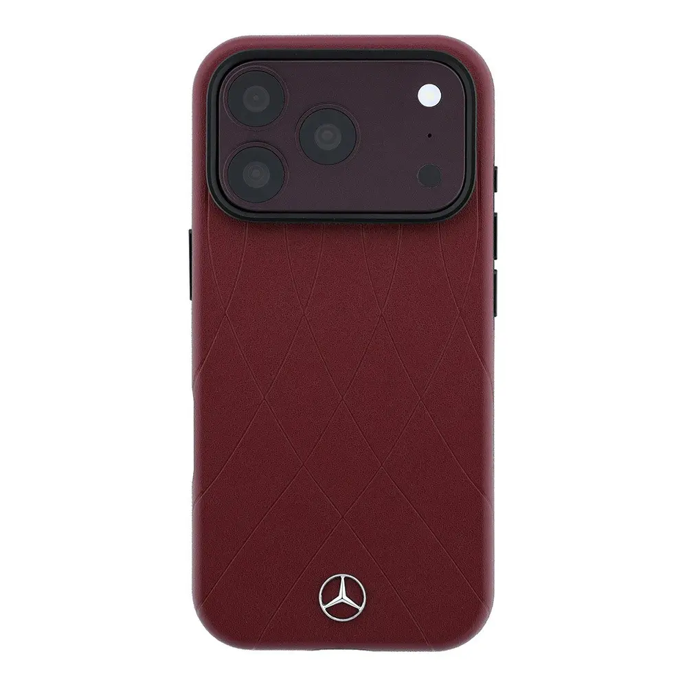iPhone 18 Pro MagSafe Uyumlu 3D Metal Logolu Kılıf - Mercedes Benz Crossed Lines