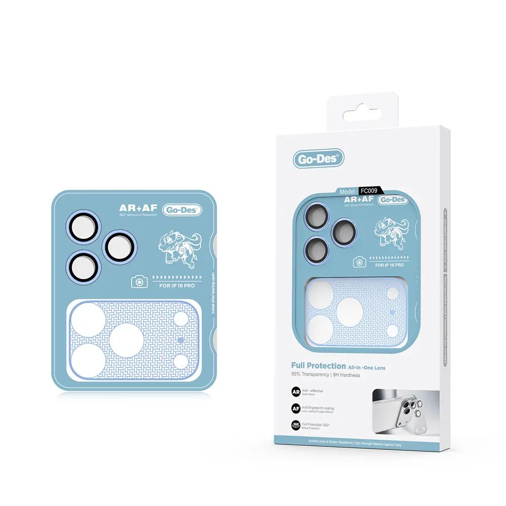 iPhone 18 Pro Max Kamera Lens Koruyucu - Go Des FC009 Titanyum Serisi