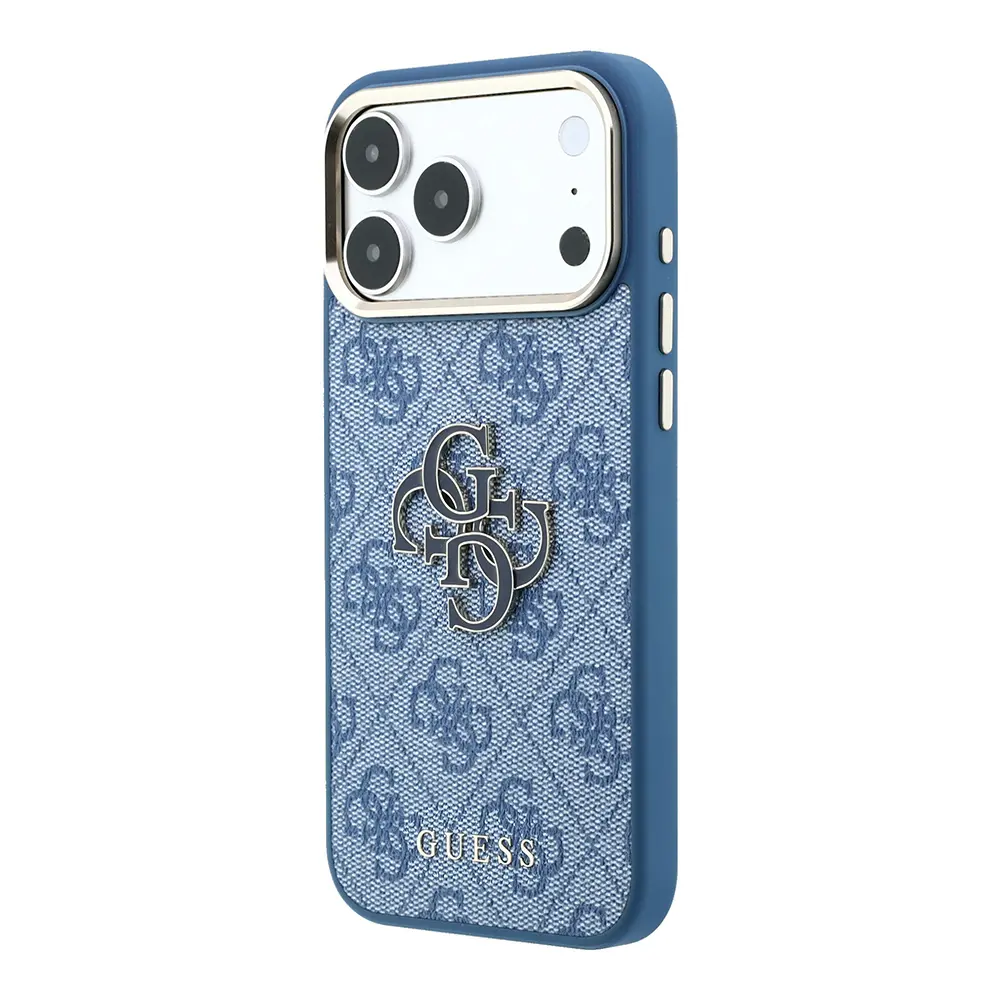iPhone 18 Pro Max Kılıf, Kabartmalı Guess Logolu PU Kapak - Guess 4G Resin