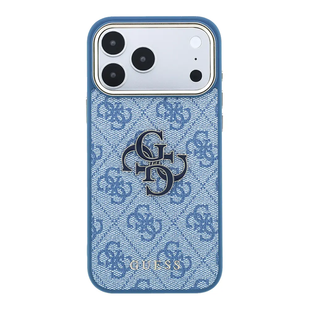 iPhone 18 Pro Max Kılıf, Kabartmalı Guess Logolu PU Kapak - Guess 4G Resin