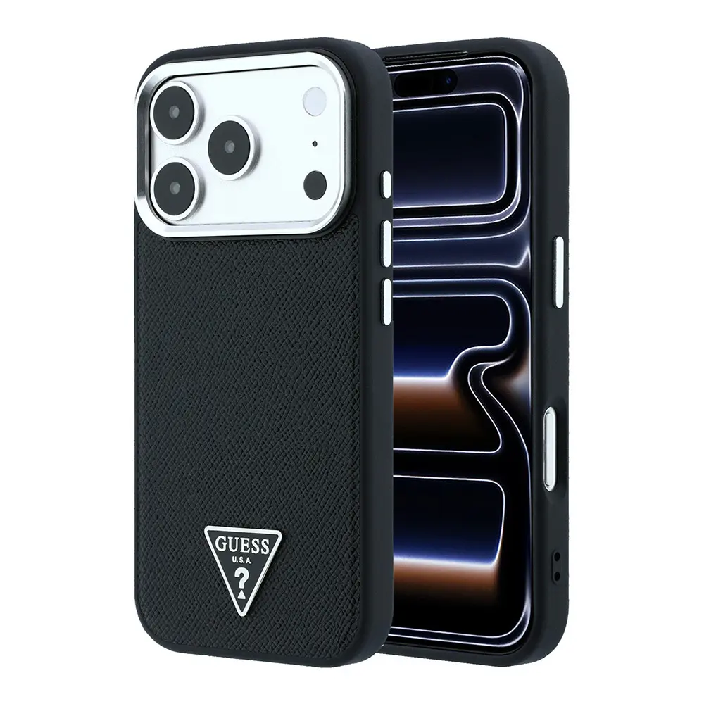 iPhone 18 Pro Max MagSafe Uyumlu Kılıf - Guess Grained Triangle