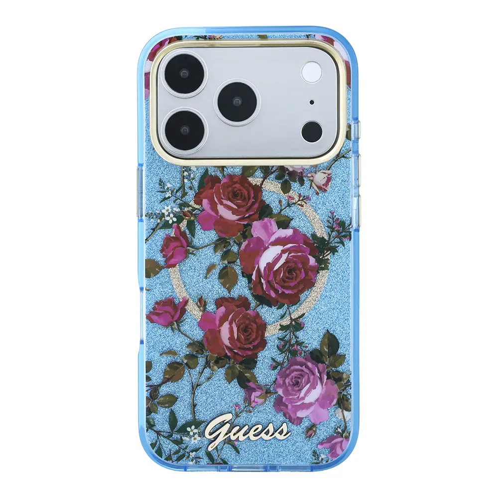 iPhone 18 Pro Max MagSafe Uyumlu Gül Desenli Kılıf - Guess Lisanslı