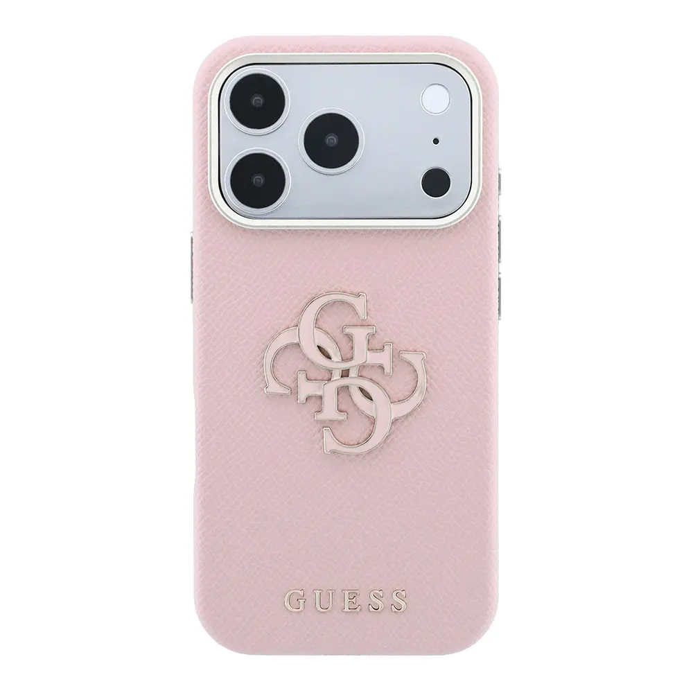 iPhone 18 Pro Max Kılıf, Lisanslı PU Yazı ve 4G Metal Logo - Guess