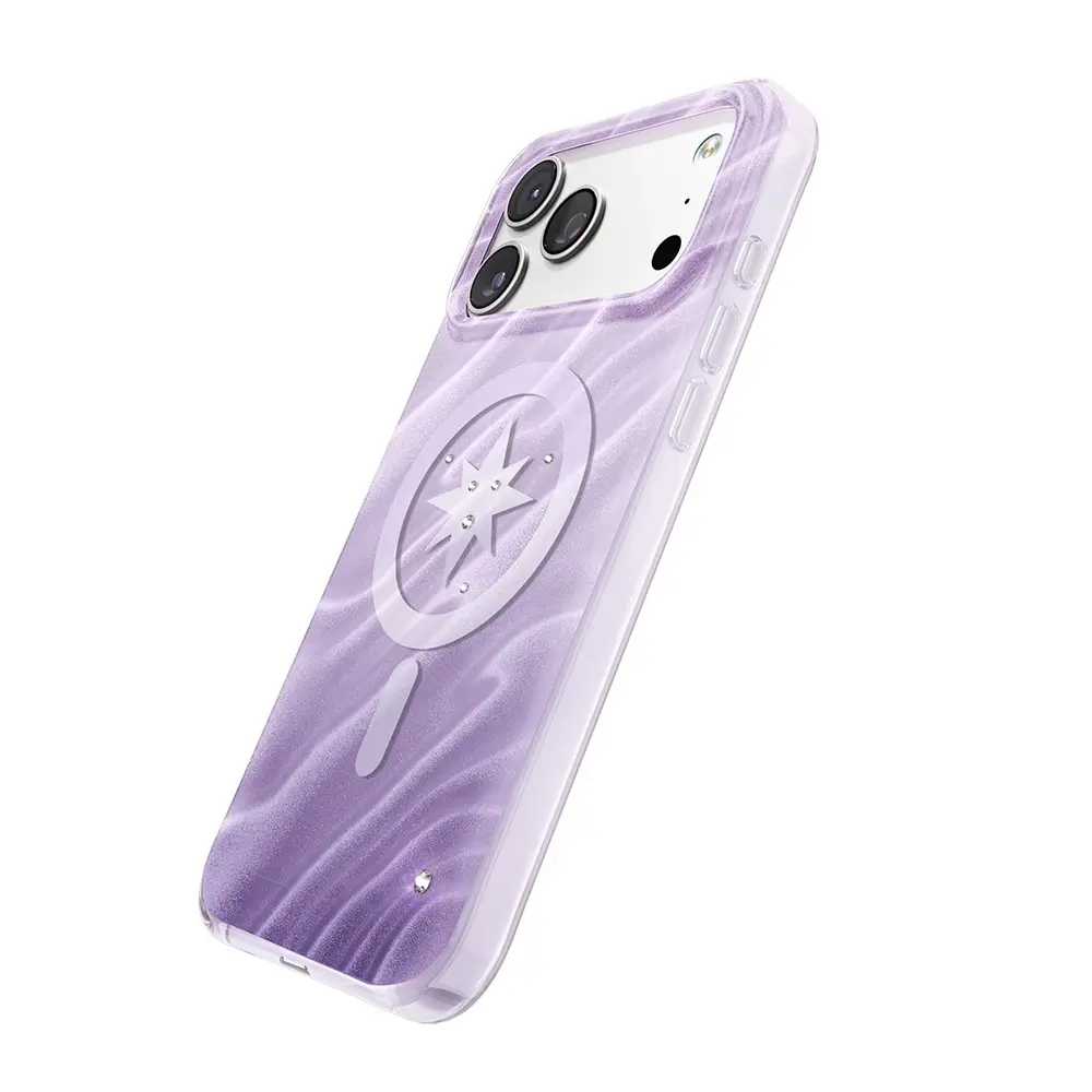 iPhone 18 Pro Max MagSafe Uyumlu Swarovski Taşlı Sert PC Kılıf - Zore Paris Rovix