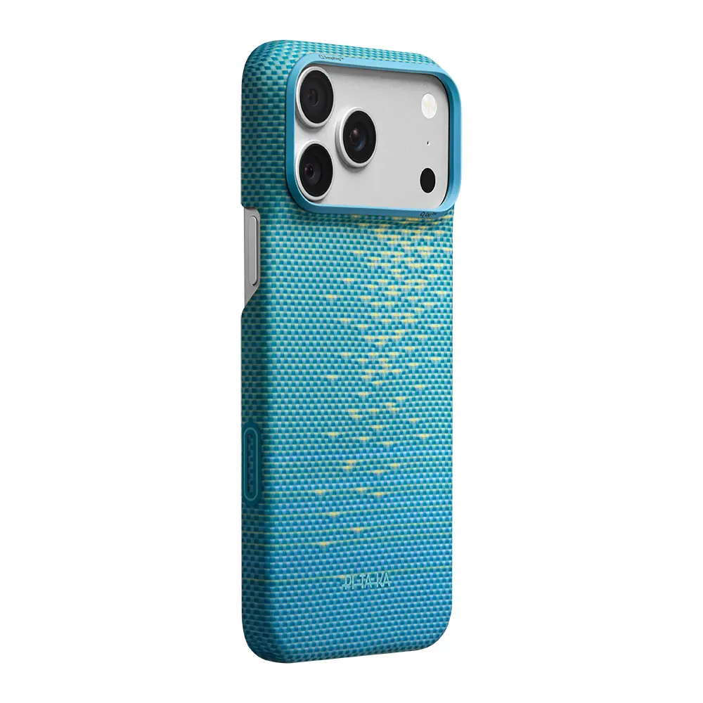 iPhone 18 Pro Max MagSafe Uyumlu Aramid Fiber Kılıf - Pitaka Glints of Gold Ultra Slim