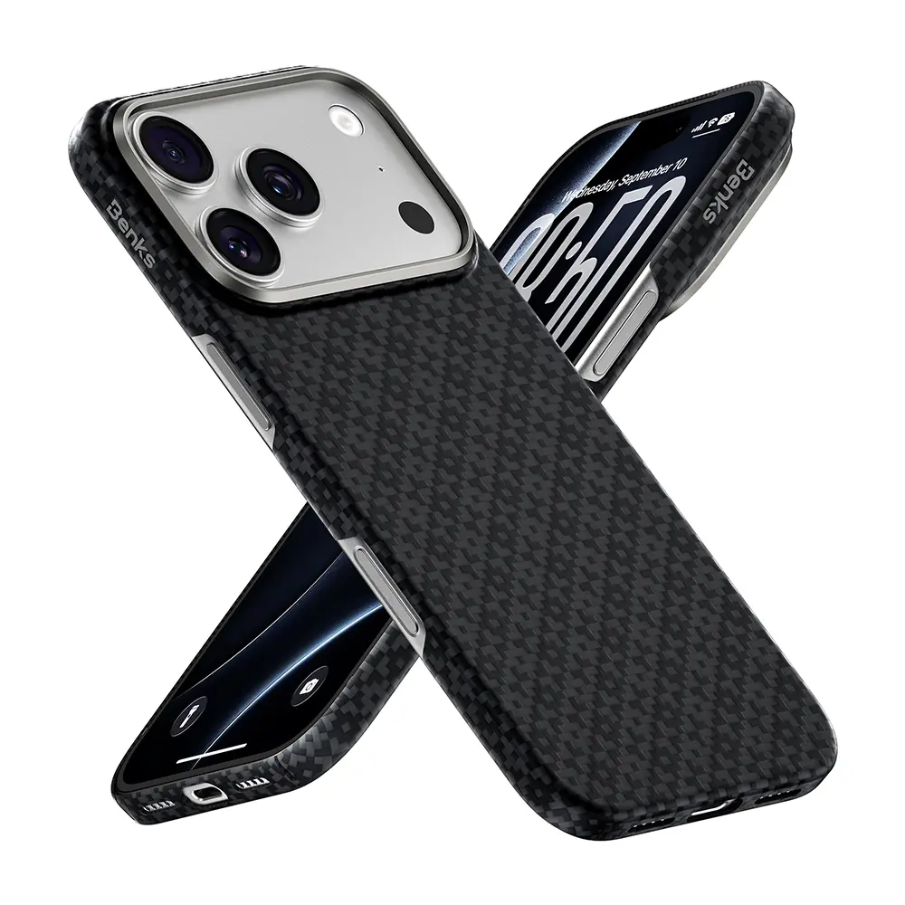 iPhone 18 Pro Max MagSafe Uyumlu Kevlar Karbon Kılıf - Benks ArmorAir ArmorGrid