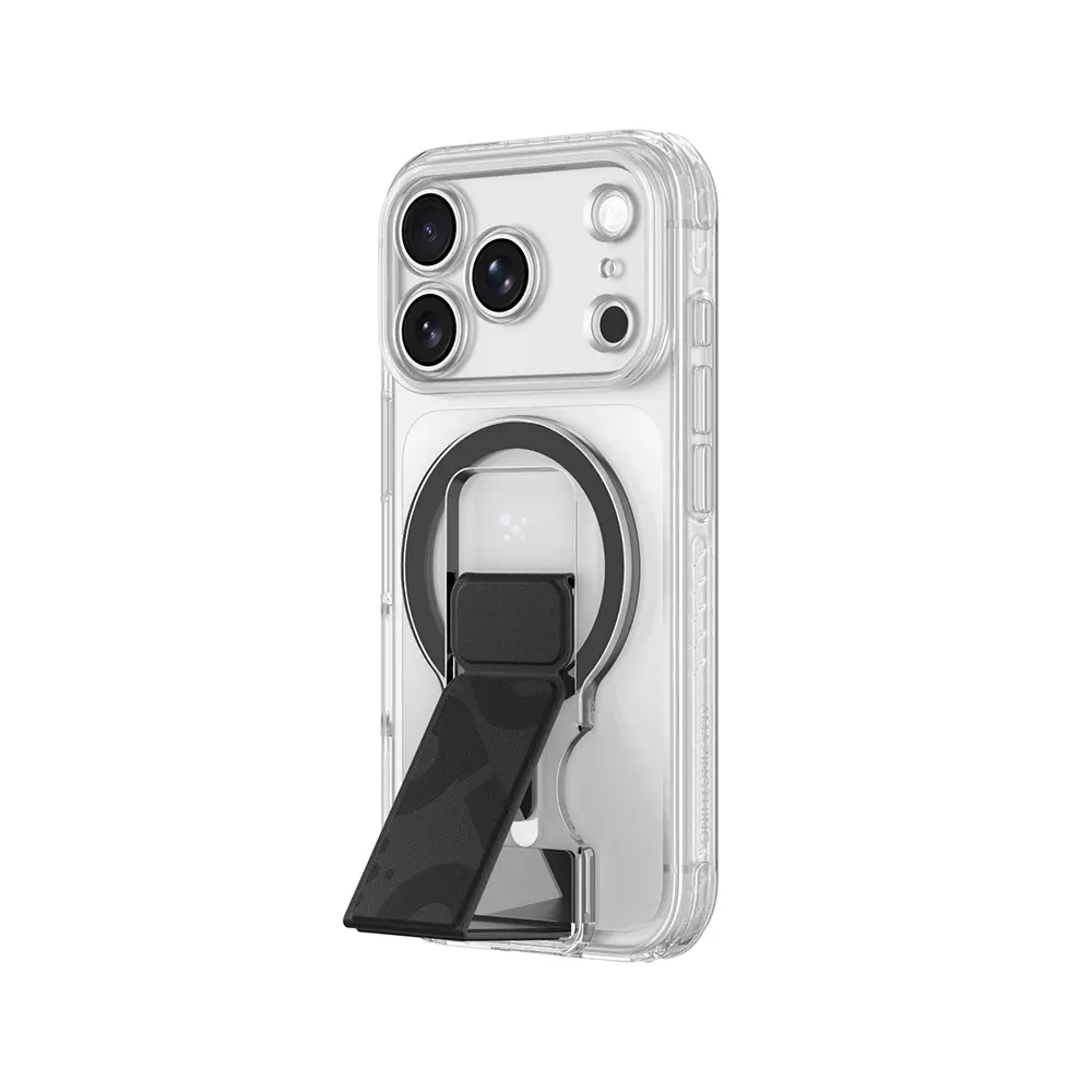 iPhone 18 Pro Max MagSafe Uyumlu Şeffaf Standlı Kılıf - Amazingthing Titan Pro Grip Stand