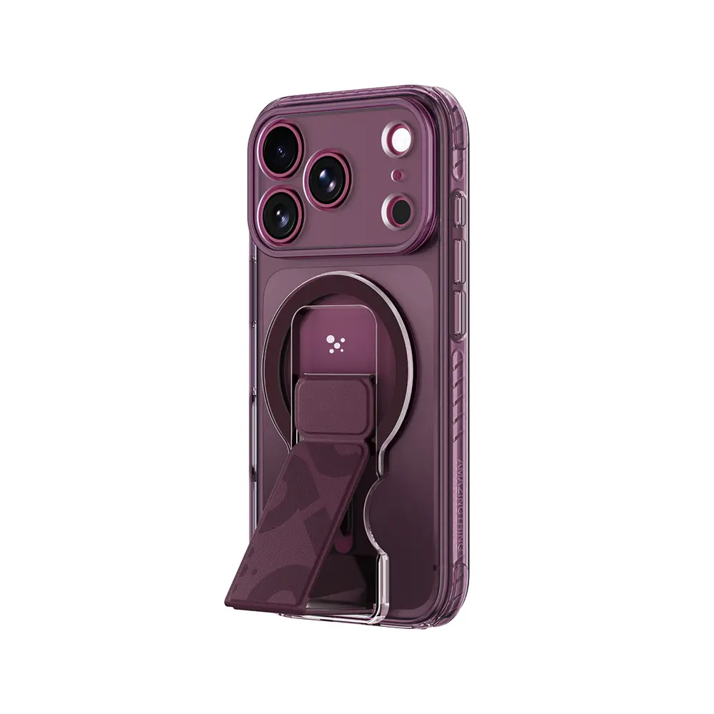 iPhone 18 Pro Max MagSafe Uyumlu Şeffaf Standlı Kılıf - Amazingthing Titan Pro Grip Stand