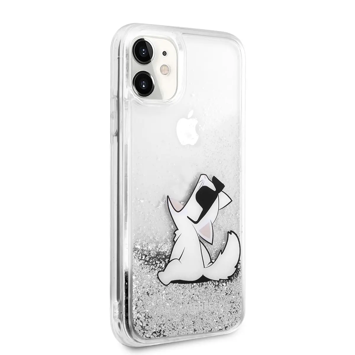 iPhone 11 Sıvılı Simli Choupette Fun Tasarım Kılıf - Karl Lagerfeld
