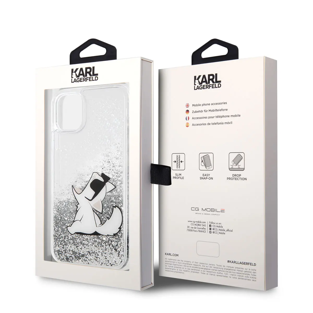 iPhone 11 Sıvılı Simli Choupette Fun Tasarım Kılıf - Karl Lagerfeld