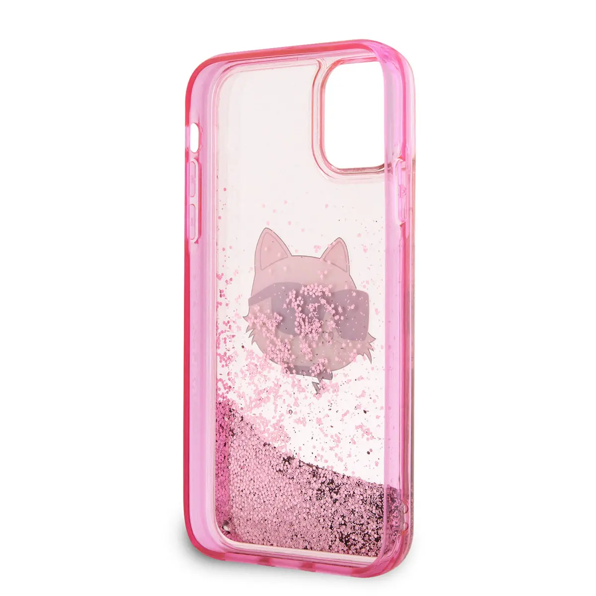 iPhone 11 Sıvılı Simli Choupette Head Desenli Kılıf - Karl Lagerfeld