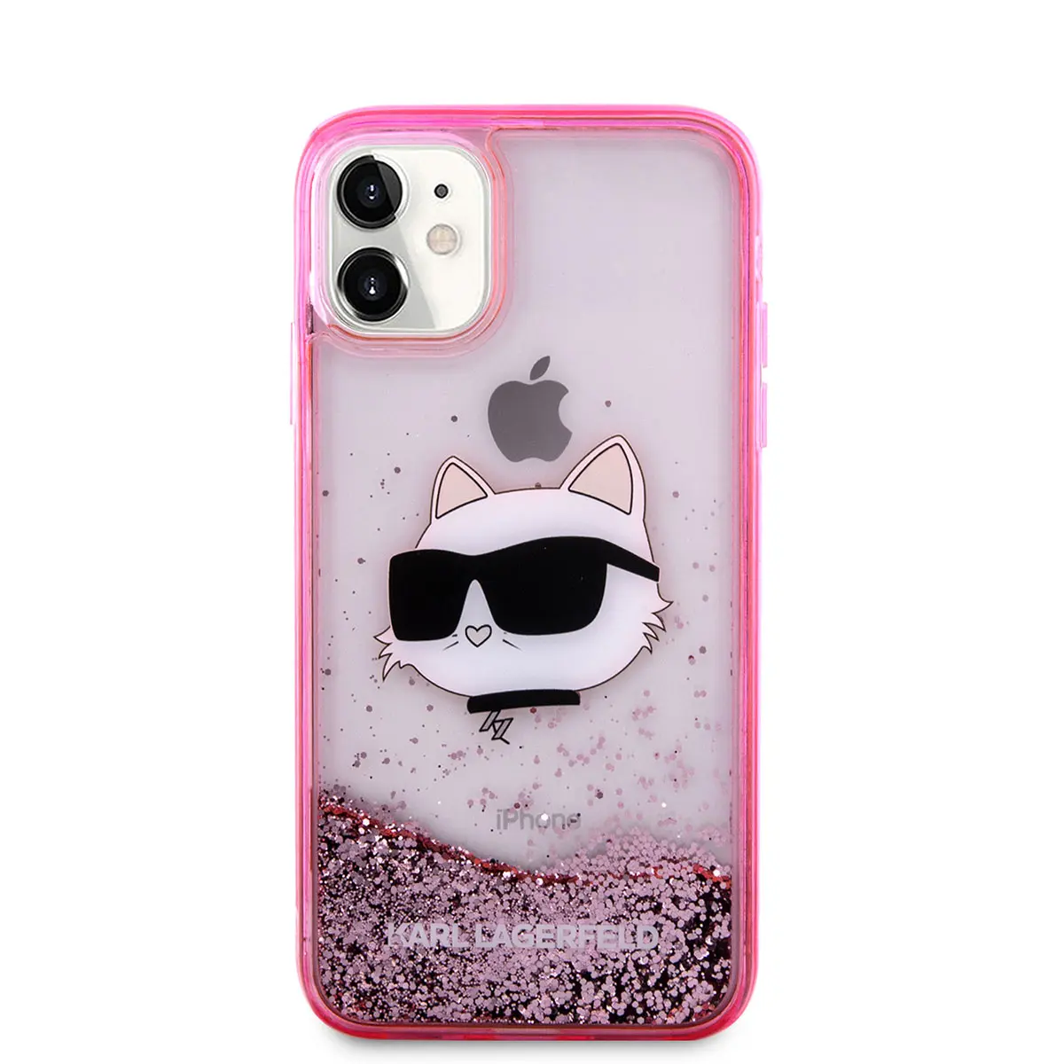 iPhone 11 Sıvılı Simli Choupette Head Desenli Kılıf - Karl Lagerfeld