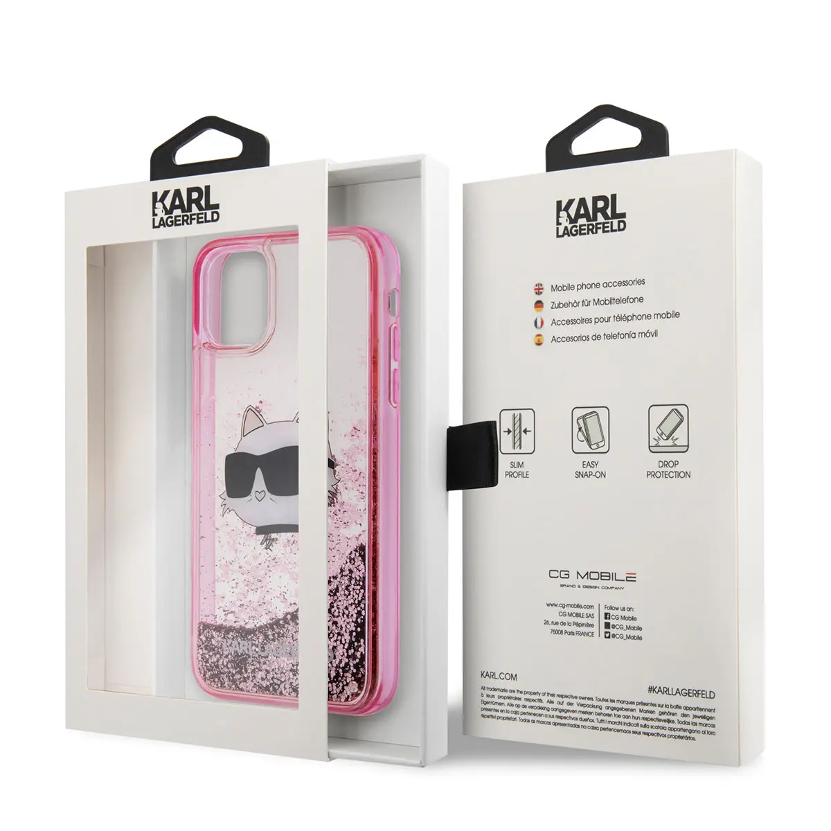 iPhone 11 Sıvılı Simli Choupette Head Desenli Kılıf - Karl Lagerfeld