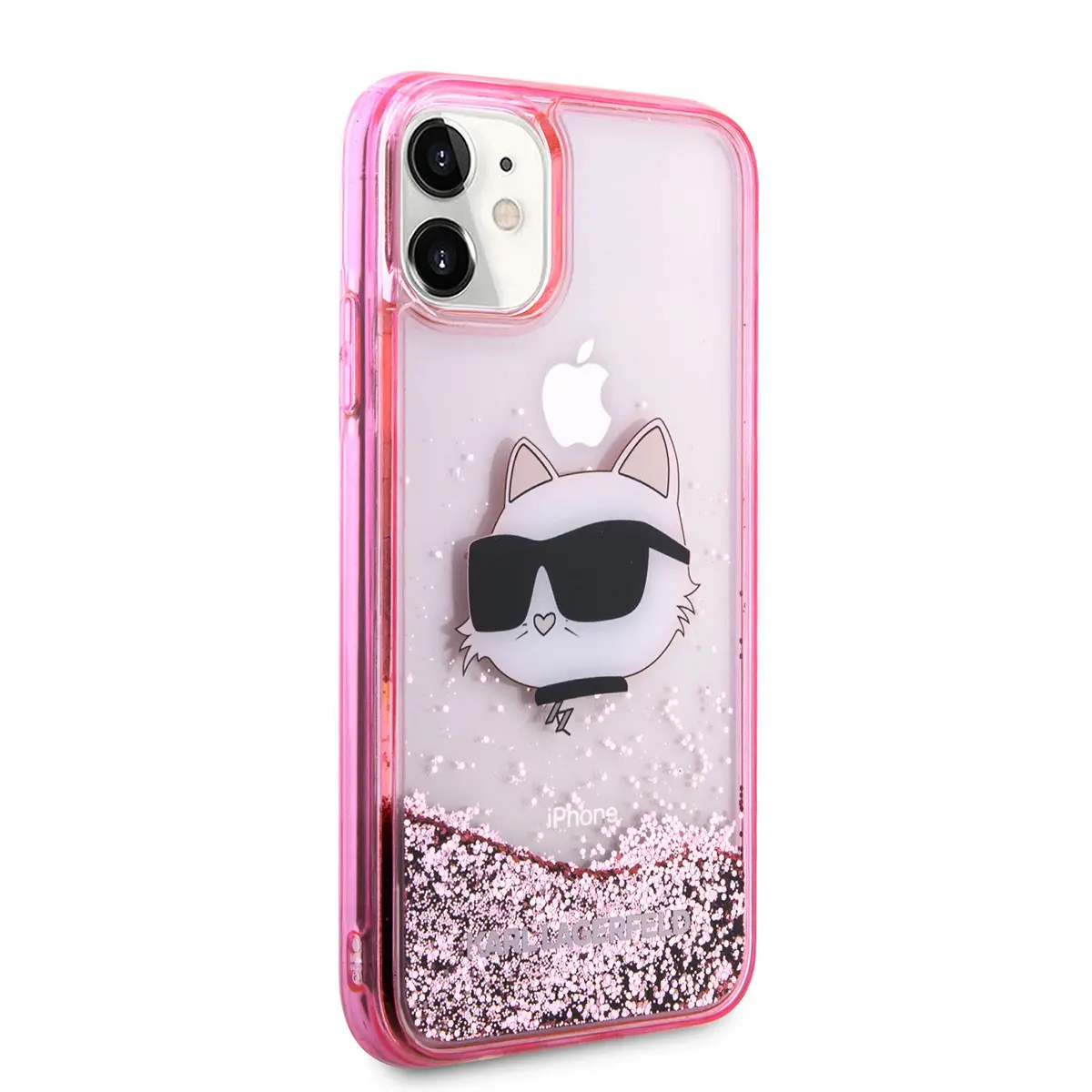 iPhone 11 Sıvılı Simli Choupette Head Desenli Kılıf - Karl Lagerfeld