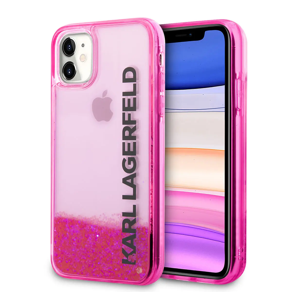 iPhone 11 Sıvılı Simli Elong Dizayn Kılıf - Karl Lagerfeld