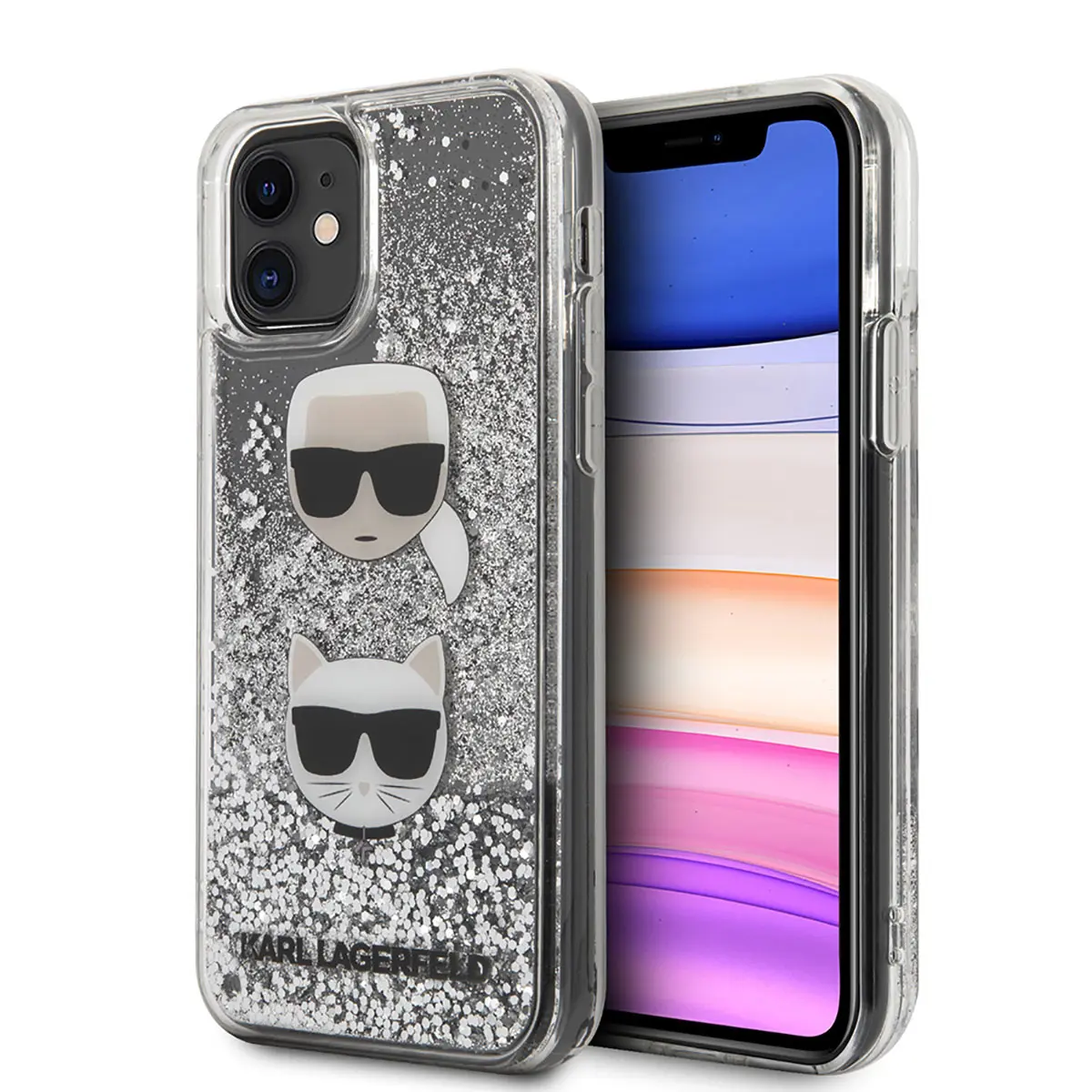 iPhone 11 Sıvılı Simli Kılıf - Karl Lagerfeld K&C Dizayn