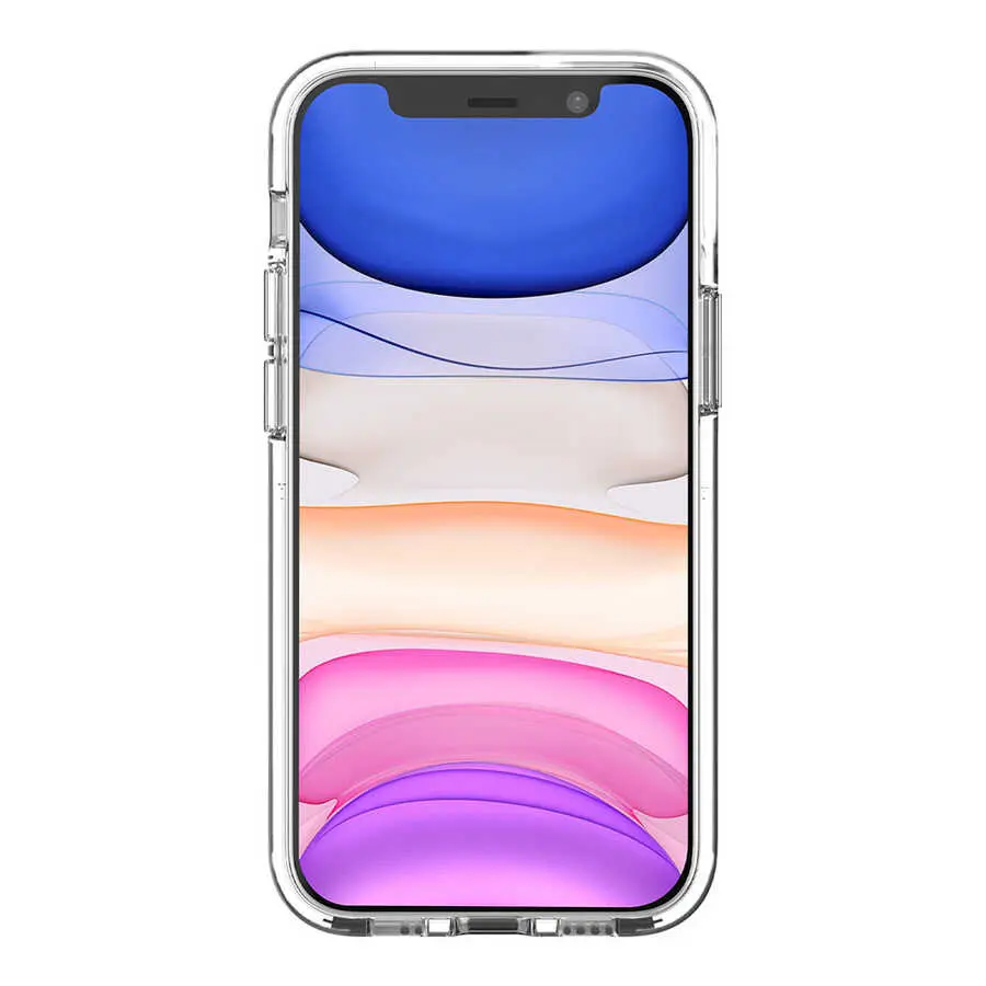 iPhone 12 Mini Şeffaf Kılıf, Sert PC ve TPU Tampon - Ugly Rubber Pure