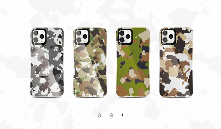 iPhone 12 Kamuflaj Tasarımlı Kılıf - Kajsa Camo Kapak