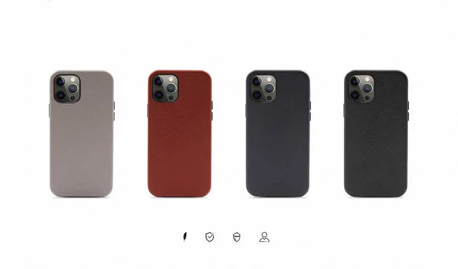 iPhone 12 Deri Kılıf, Kadife İç Yüzeyli ve Kablosuz Şarj Uyumlu - Kajsa Woven