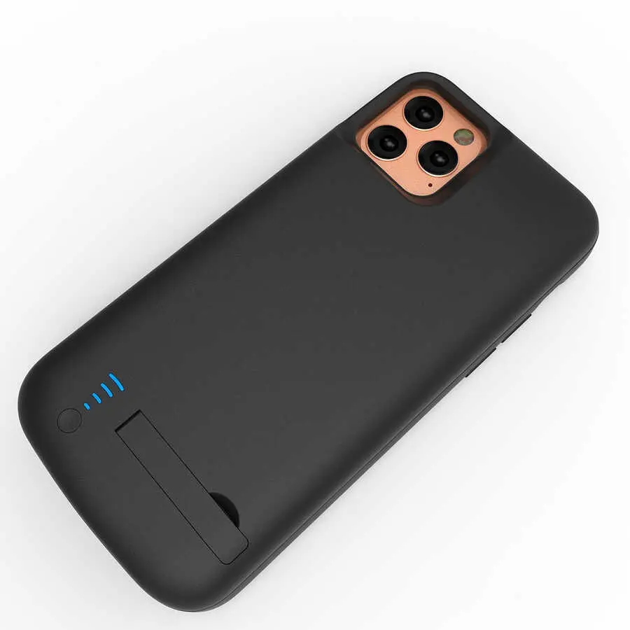 iPhone 12 Pro Şarjlı Kılıf, 5000 mAh Bataryalı ve Standlı - Zore