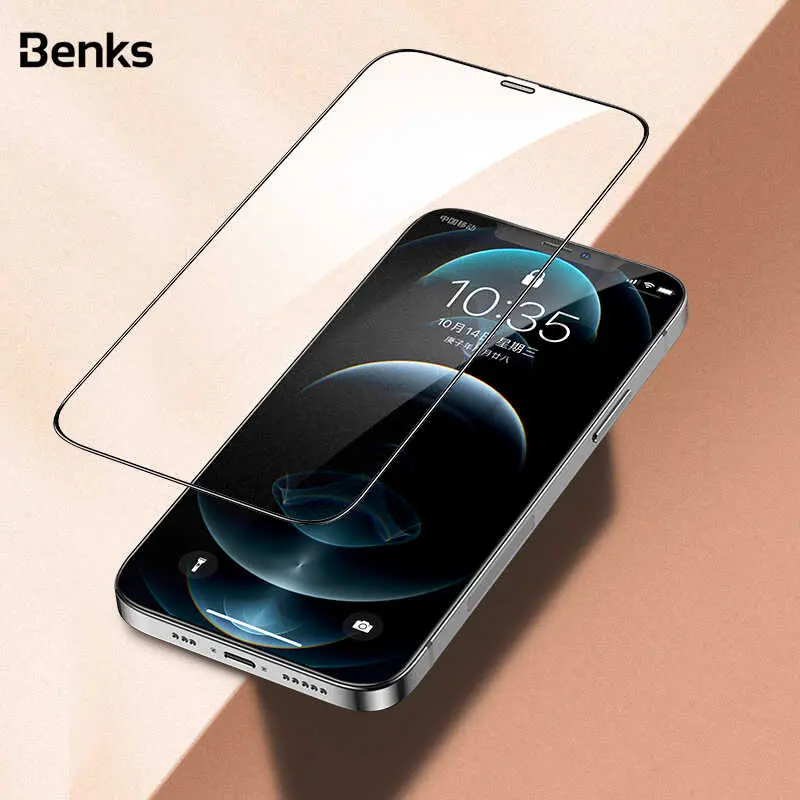 iPhone 12 Pro Tam Kaplamalı Şeffaf Ekran Koruyucu - Benks V Pro Plus