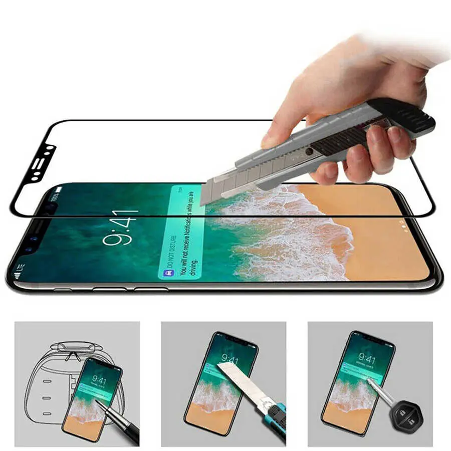 iPhone 12 Pro 5D Tam Kaplama Temperli Cam Ekran Koruyucu - Davin