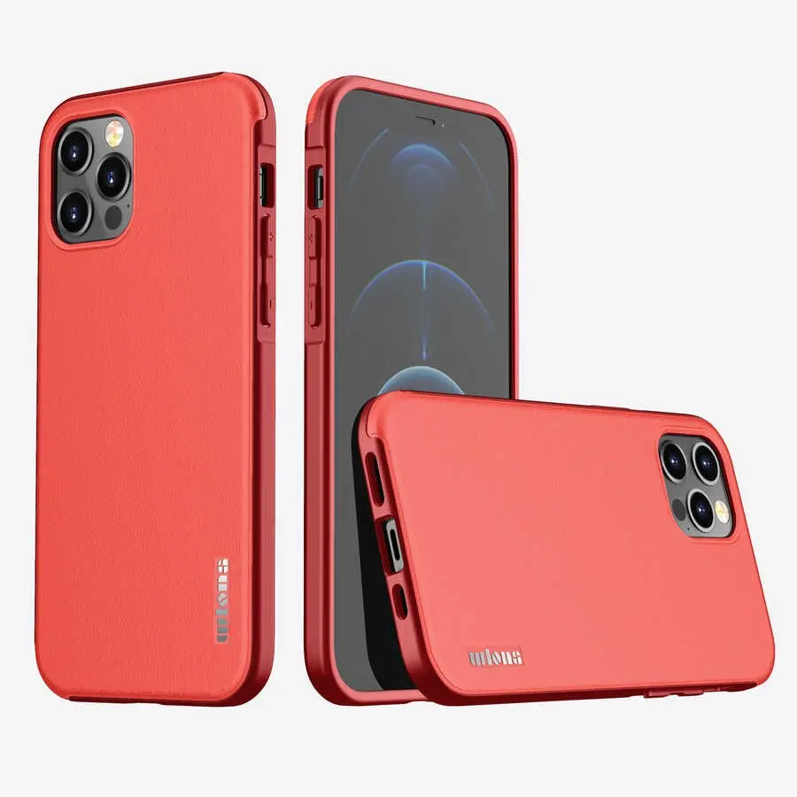 iPhone 12 Pro Suni Deri Görünümlü Kılıf - Wlons Hill