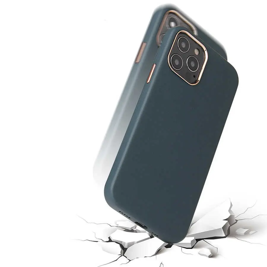 iPhone 12 Pro Deri Kılıf, Kablosuz Şarj Uyumlu - Zore Eyzi