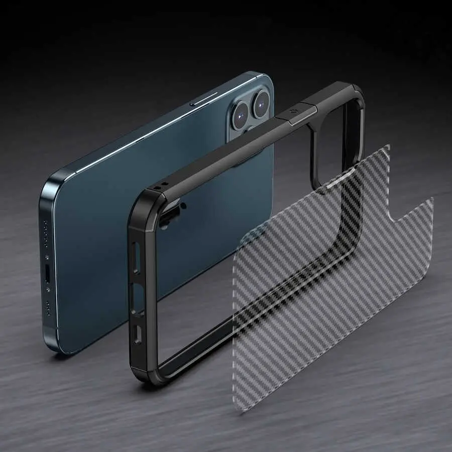 iPhone 12 Pro Kılıf, Yükseltilmiş Kenarlı ve Kamera Korumalı - Zore İnoks