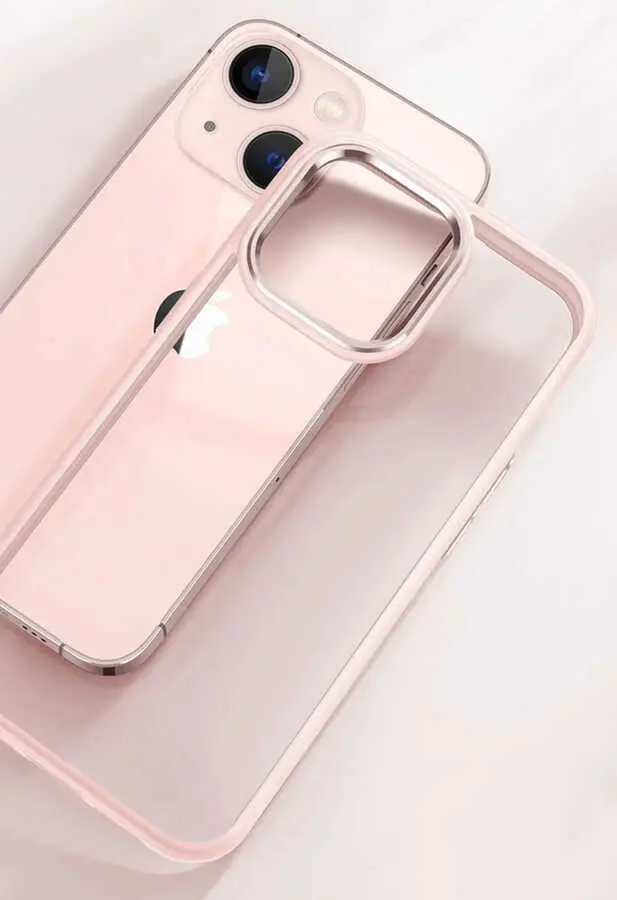 iPhone 12 Pro Şeffaf Arka Yüzeyli Renkli Kenar Kılıf - Zore Krom Kapak
