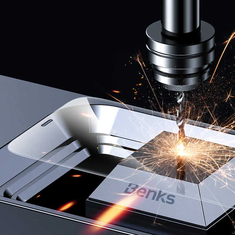 iPhone 12 Pro Max Ekran Koruyucu, Toz Geçirmez Metal Ahize Korumalı - Benks OKR