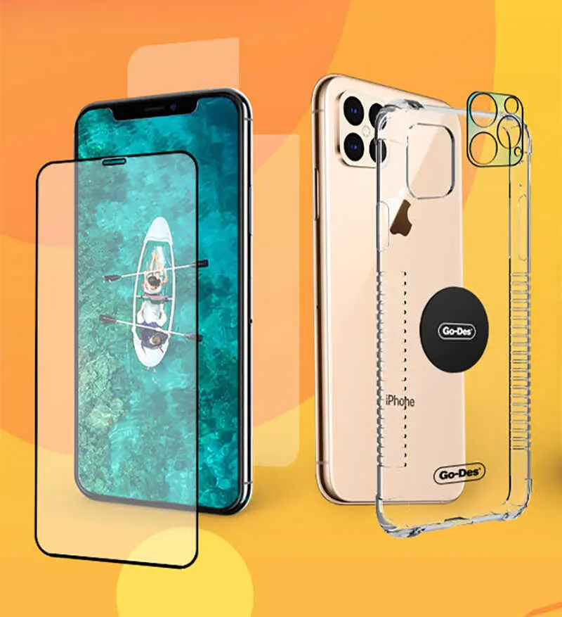 iPhone 12 Pro Max 5'i 1 Arada Tam Gövde Koruma Seti - Go Des