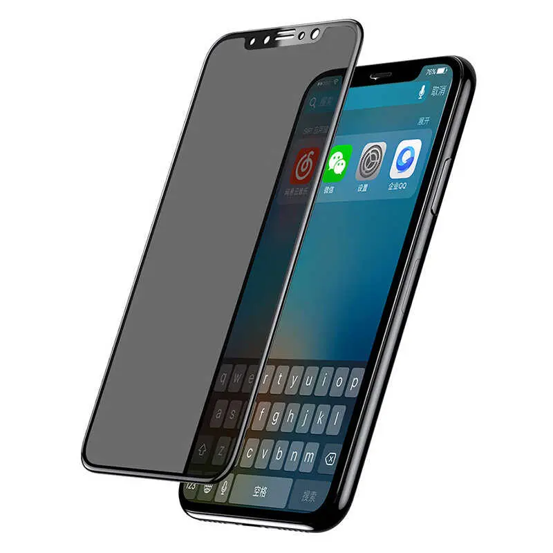 iPhone 12 Pro Max Gizlilik Camlı Ekran Koruyucu - Davin 5D Privacy