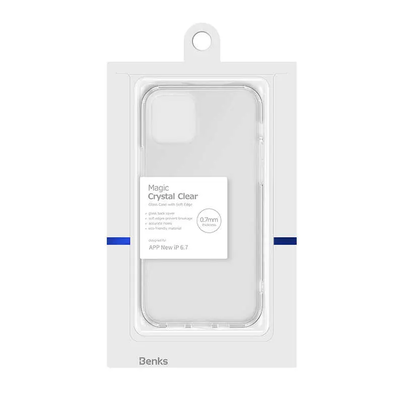 iPhone 12 Pro Max Şeffaf Cam Arka Yüzeyli Kılıf - Benks Magic Crystal