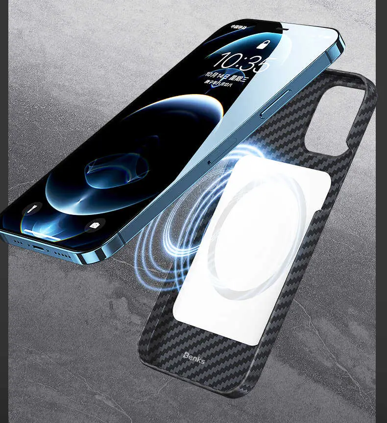 iPhone 12 Pro Max MagSafe Uyumlu Aramid Karbon Kılıf - Benks