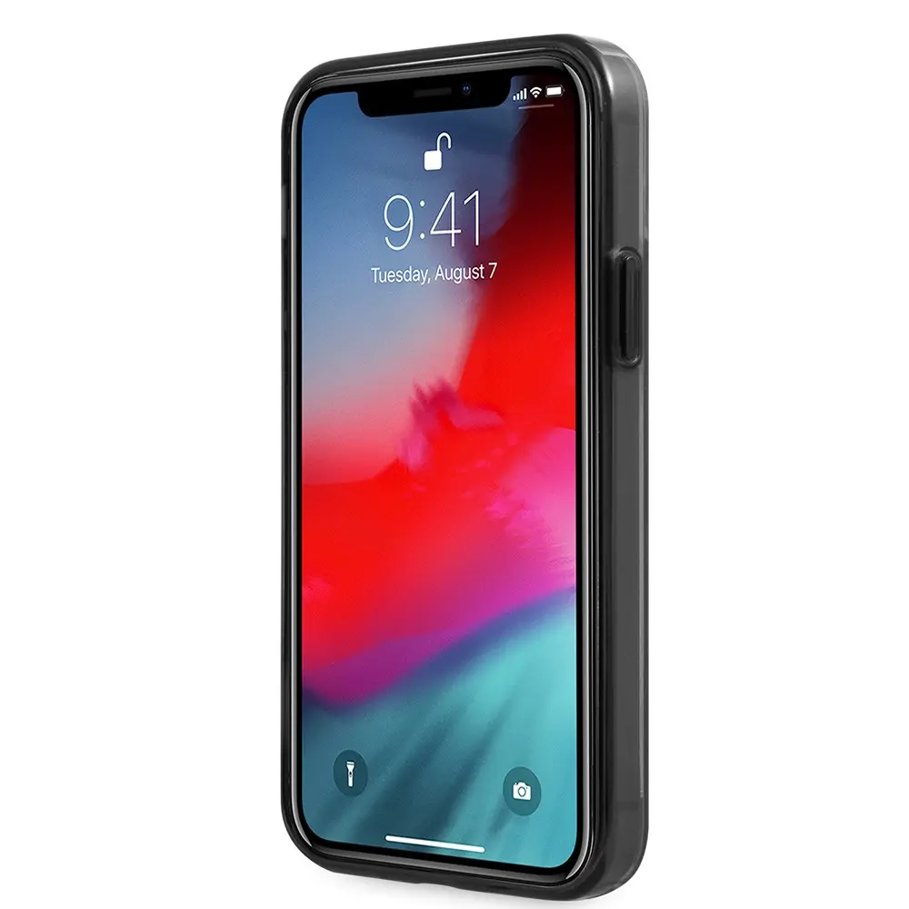 iPhone 12 Pro Max Ferrari Lisanslı Transparan Kılıf - Metal Logolu