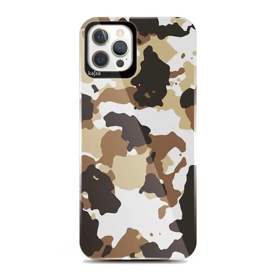iPhone 12 Pro Max Kamuflaj Desenli Kılıf - Kajsa Camo Kapak