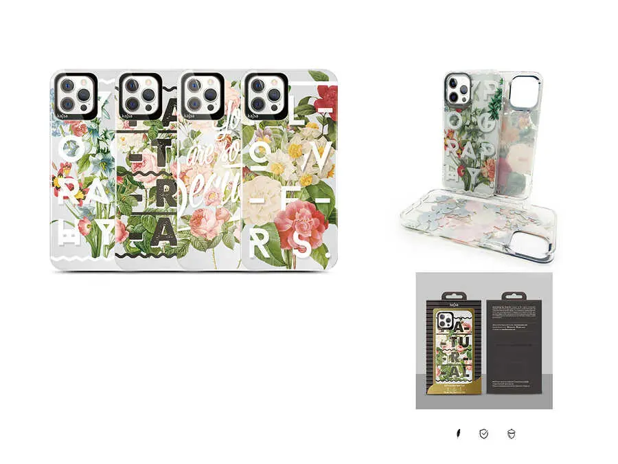 iPhone 12 Pro Max Çiçek Desenli Kılıf - Kajsa Floral Kapak