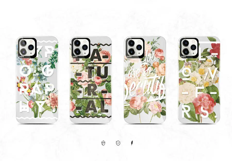iPhone 12 Pro Max Çiçek Desenli Kılıf - Kajsa Floral Kapak