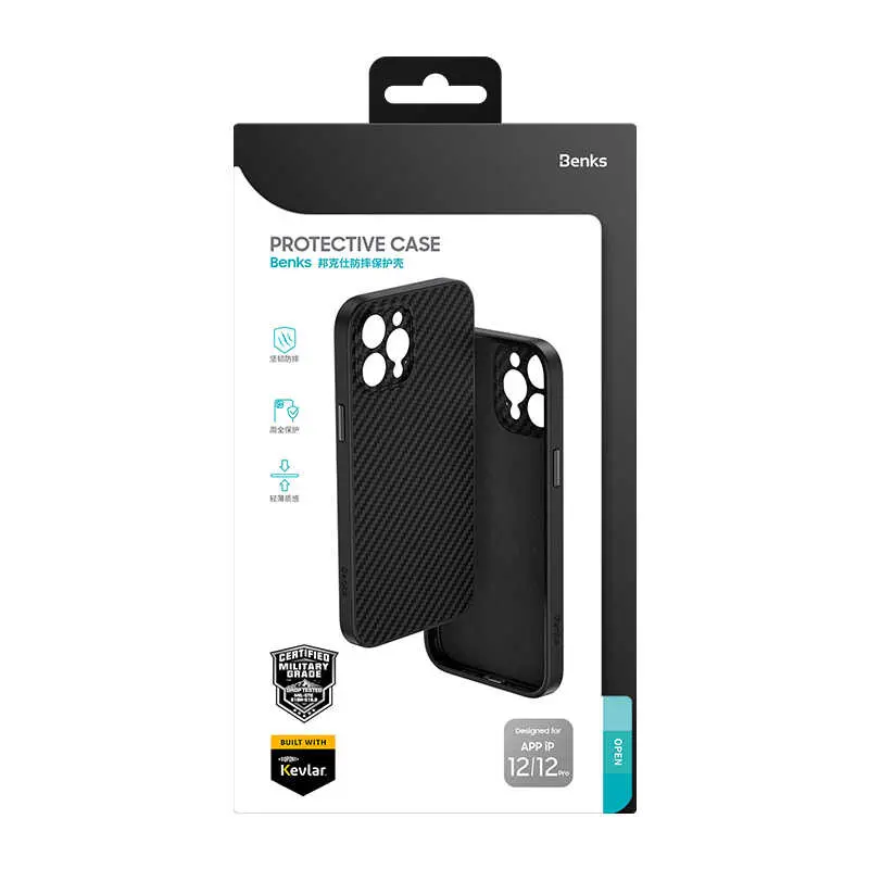 iPhone 12 Pro Max Karbon Fiber Kılıf - Benks Hybrid Kevlar