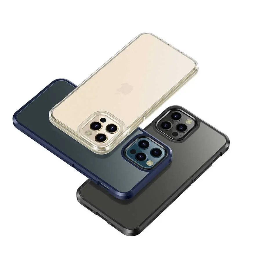iPhone 12 Pro Max Kılıf, Mat Buzlu Yüzeyli TPU Silikon - Wlons H-Bom