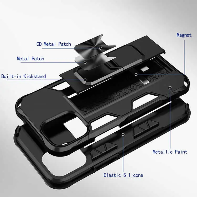 iPhone 12 Pro Max Katlanabilir Standlı Manyetik Kılıf - Zore Volve