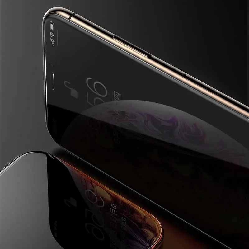 iPhone 12 Pro Max Gizlilik Cam Ekran Koruyucu - Zore Kor Privacy