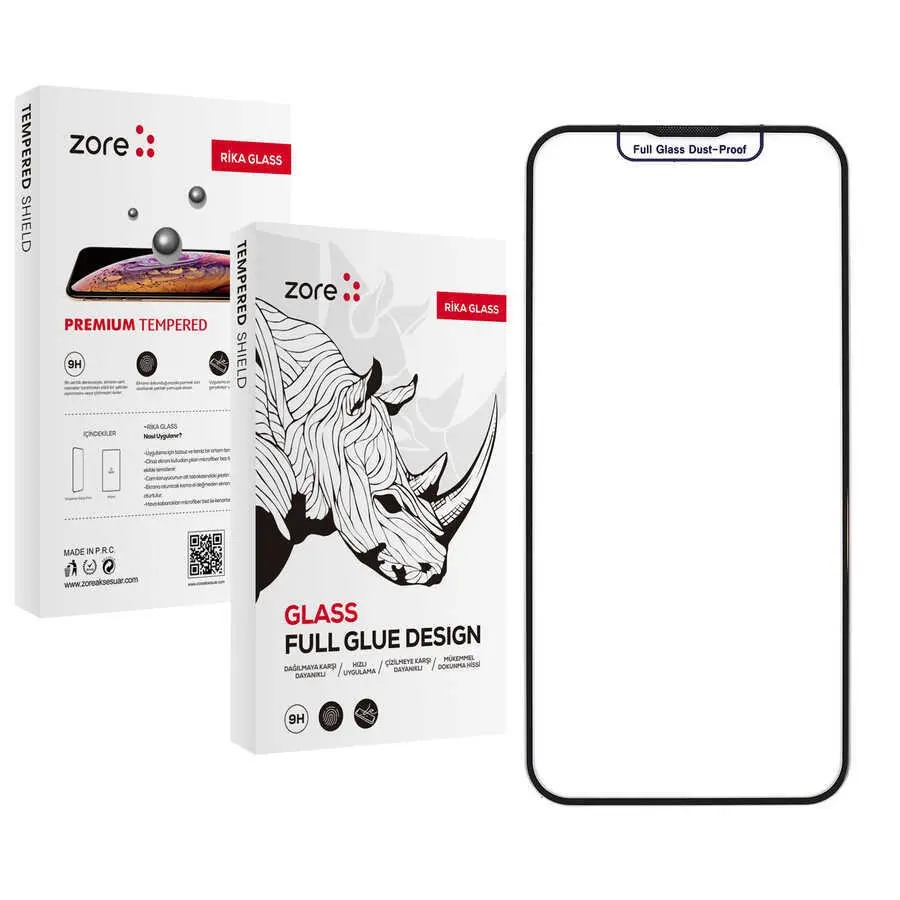 iPhone 12 Temperli Cam Ekran Koruyucu - Zore Rika Premium